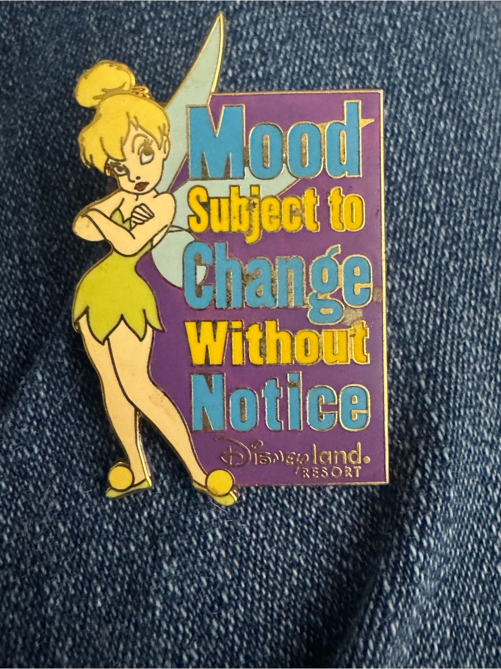 Disney Gold Metallic Enamel Pin with Purple Accent